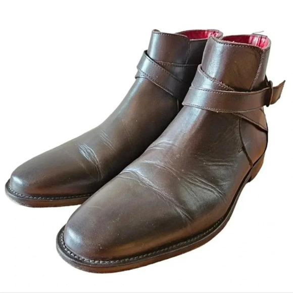 19V69 Italia Men\'s Leather Formal Elegant Ankle Boots Dark Brown Size EU 42. main image 10